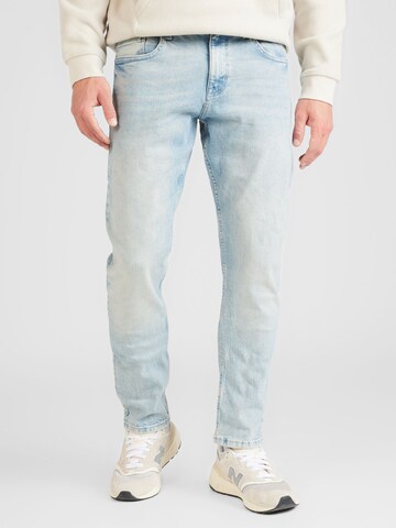 QS Slimfit Bandplooi jeans 'Rick' in Blauw: voorkant