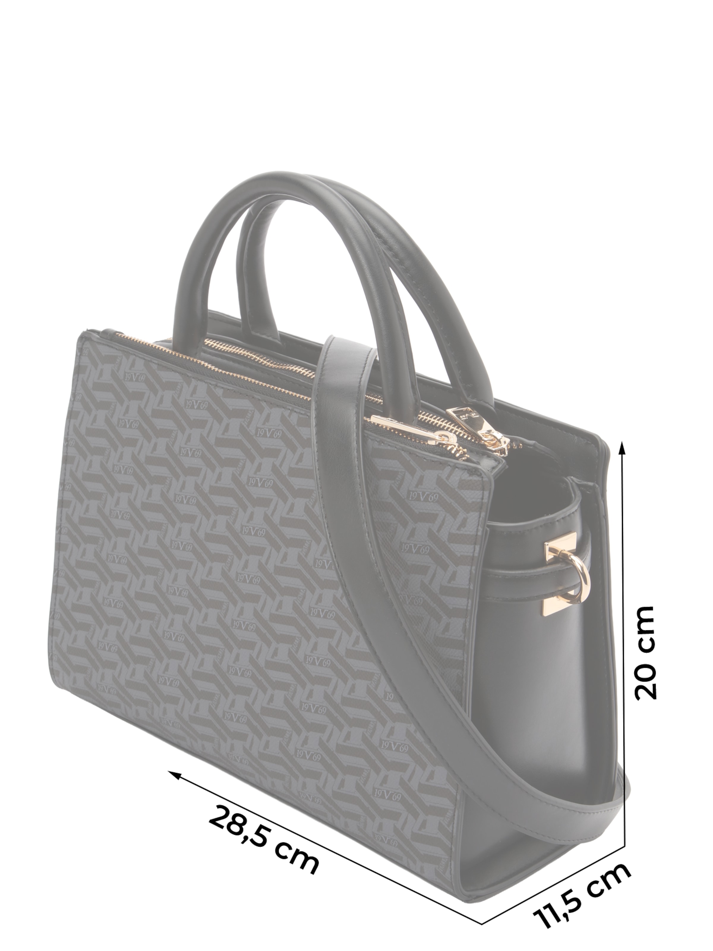 19V69 ITALIA Дамска чанта 'Lisana Aop' в сиво