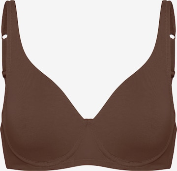 Minimizer Reggiseno 'Cotton Bügel BH ohne Pads' di cfab (formerly creamy fabrics) in marrone: frontale