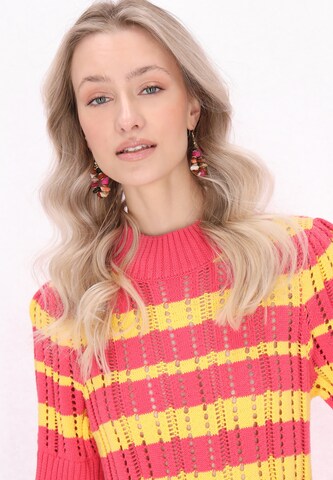 Robes en maille 'Boho' IZIA en jaune