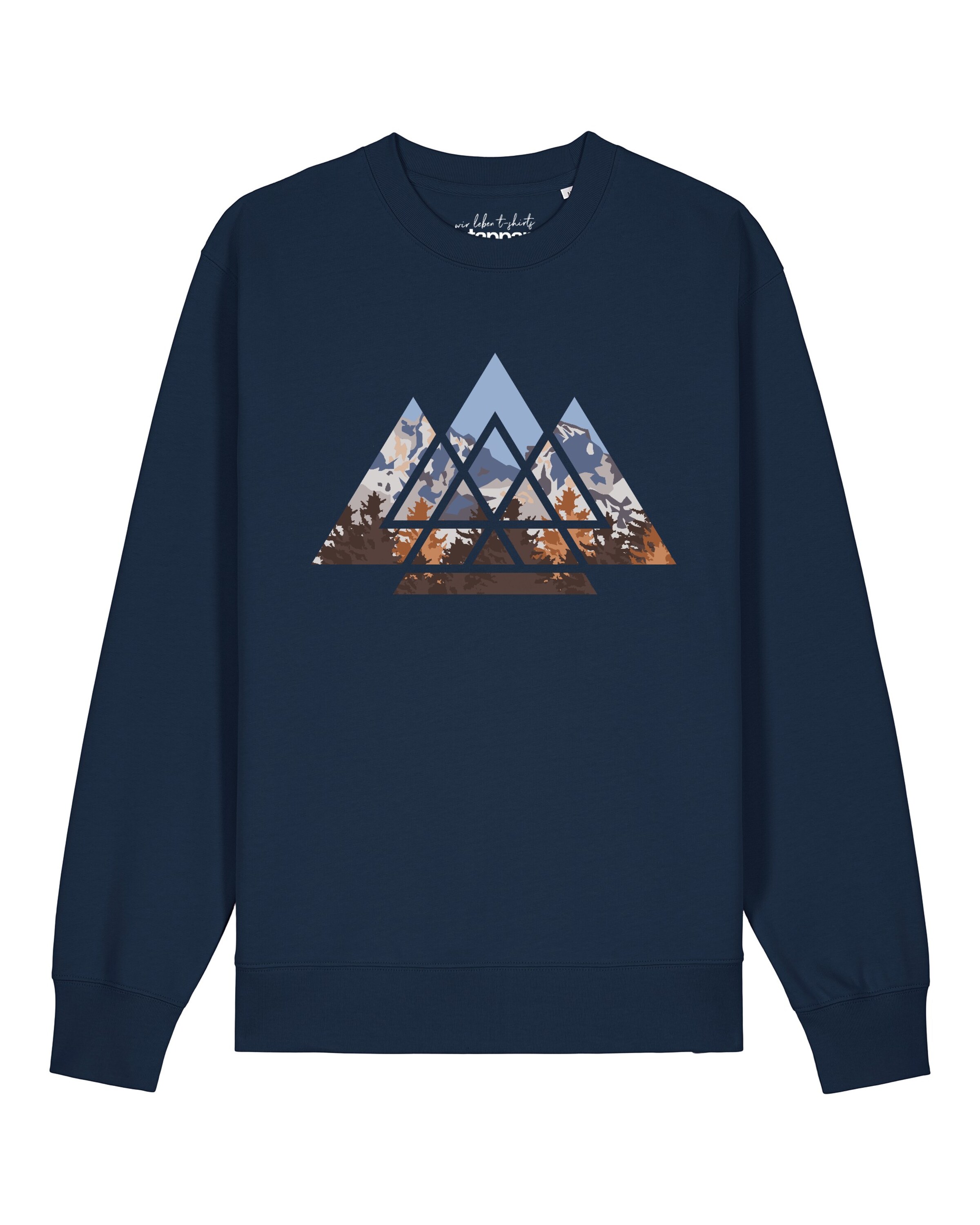 Sweat-shirt 'Geometric Landscape' Watapparel en bleu : devant
