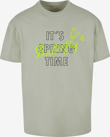 Merchcode Shirt 'Its Spring Time' in Groen: voorkant