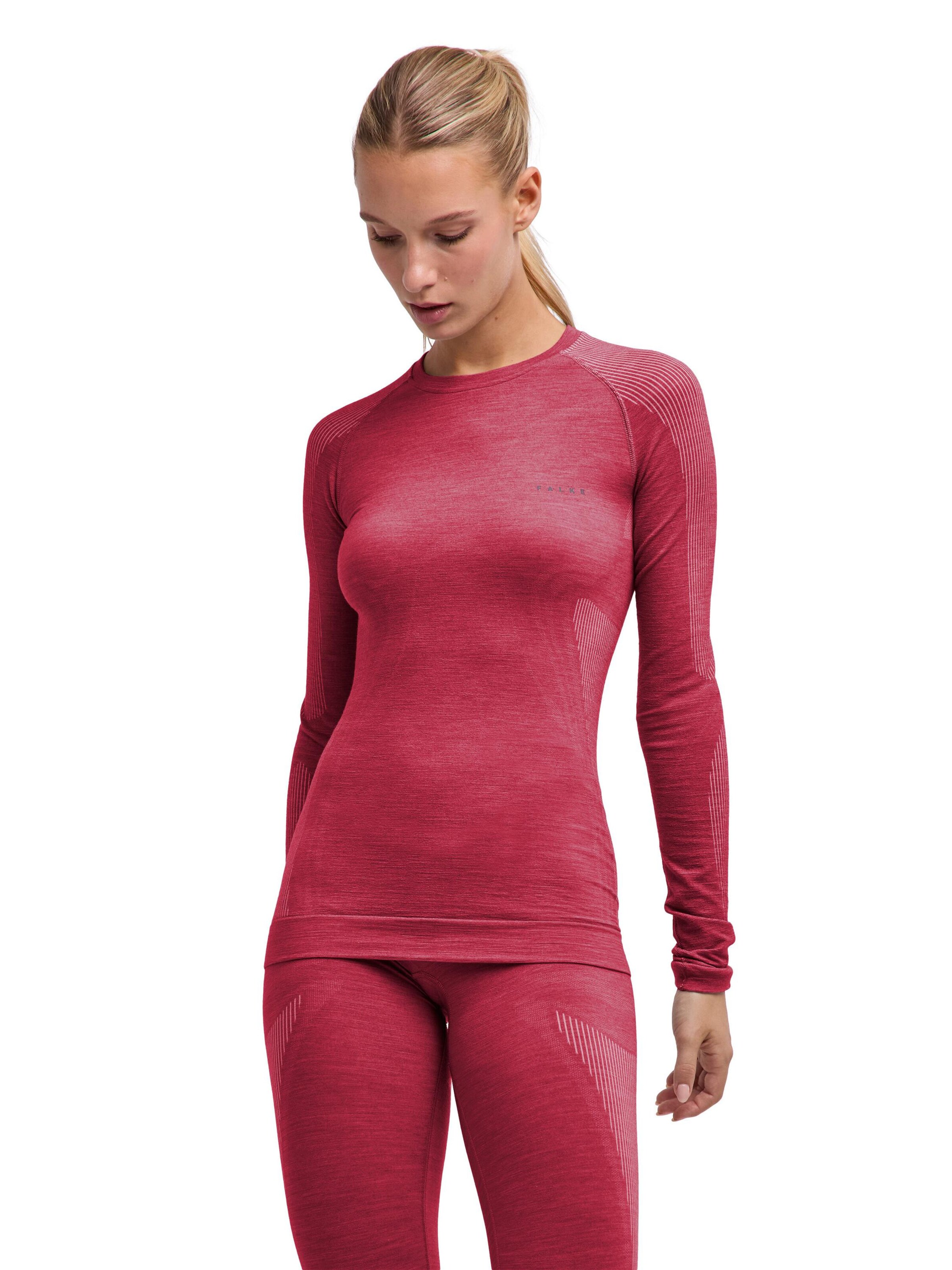 FALKE Wool-Tech Light Round Neck Long sleeve Shirt in Rot