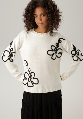 Aniston CASUAL Pullover in Weiß: Vorderseite
