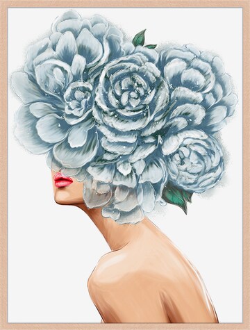 Liv Corday Bild  'Girl with Flowers' in Braun: predná strana