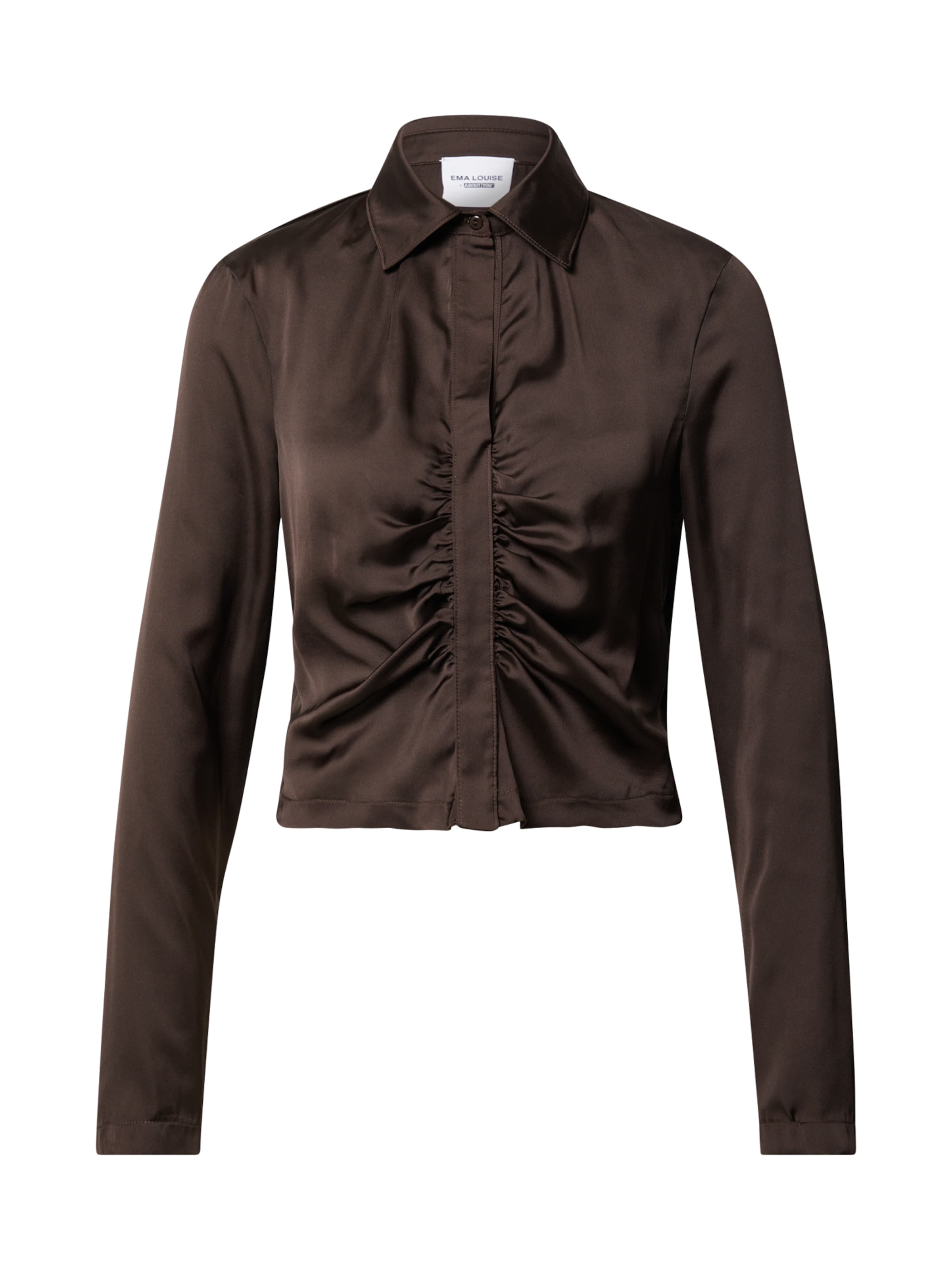 Ema Louise x ABOUT YOU Blus 'Jolene' i brun: framsida