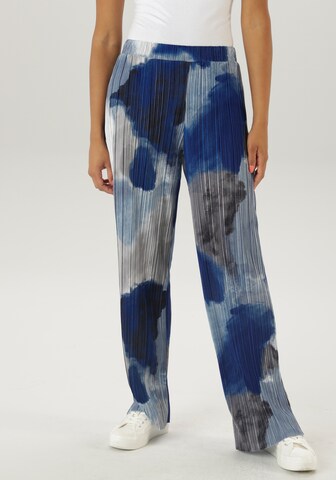 Aniston SELECTED Wide Leg Hose in Blau: Vorderseite