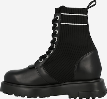 Love Moschino Lace-Up Ankle Boots in Black