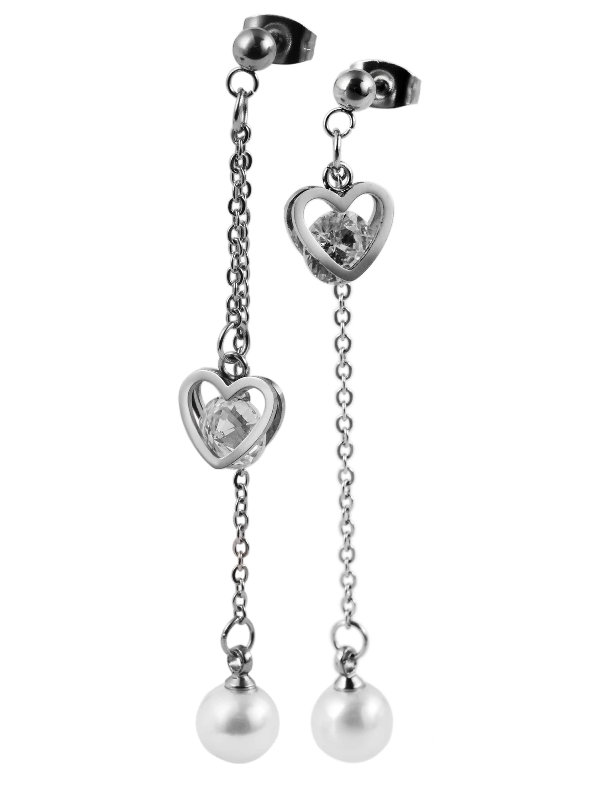 Akzent Earrings 'Leili, langlebig' in Silver: front