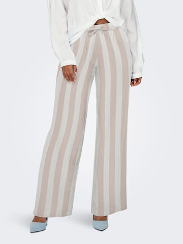 ONLY Wide Leg Housut 'ONLCARO' värissä beige: etupuoli