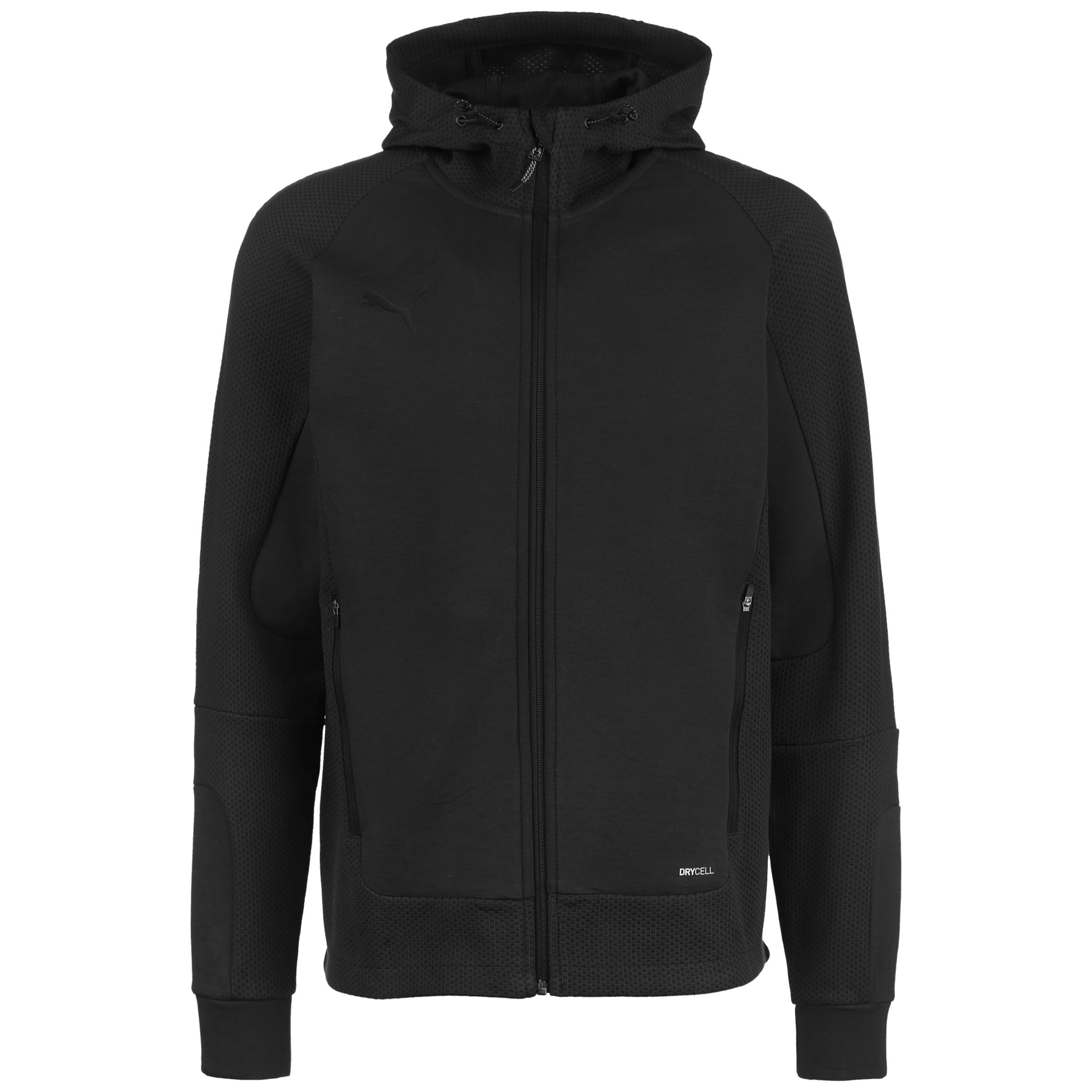 PUMA Sportsweatjacke 'TeamCup' in Schwarz: Vorderseite