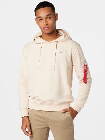 Sweat-shirt ALPHA INDUSTRIES en beige : devant