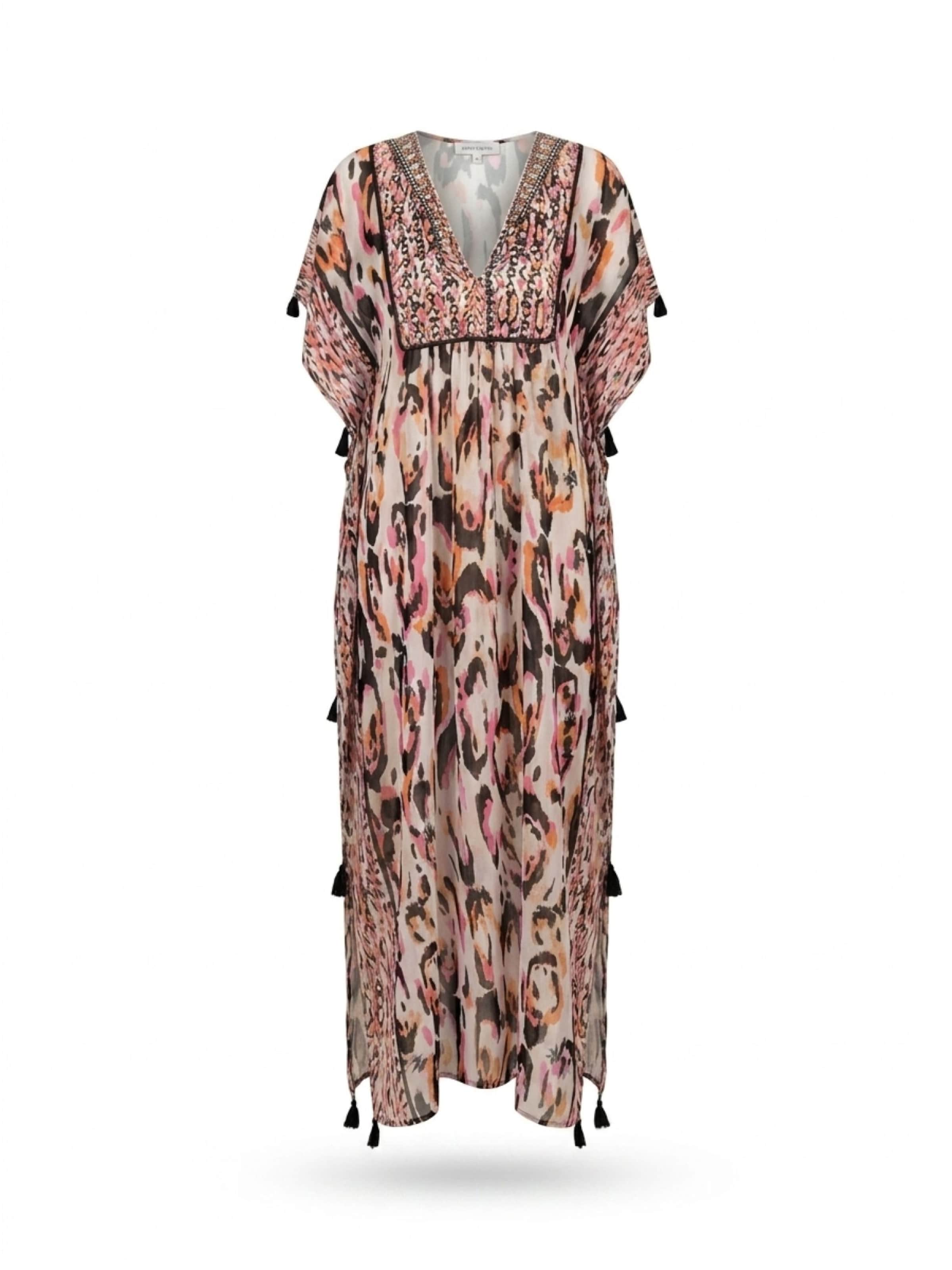 Robe 'Caftan Long Roberta' Miss June en mélange de couleurs : devant