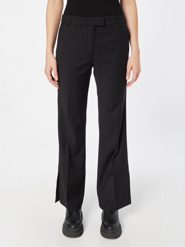 Regular Pantalon à plis ESPRIT en noir : devant