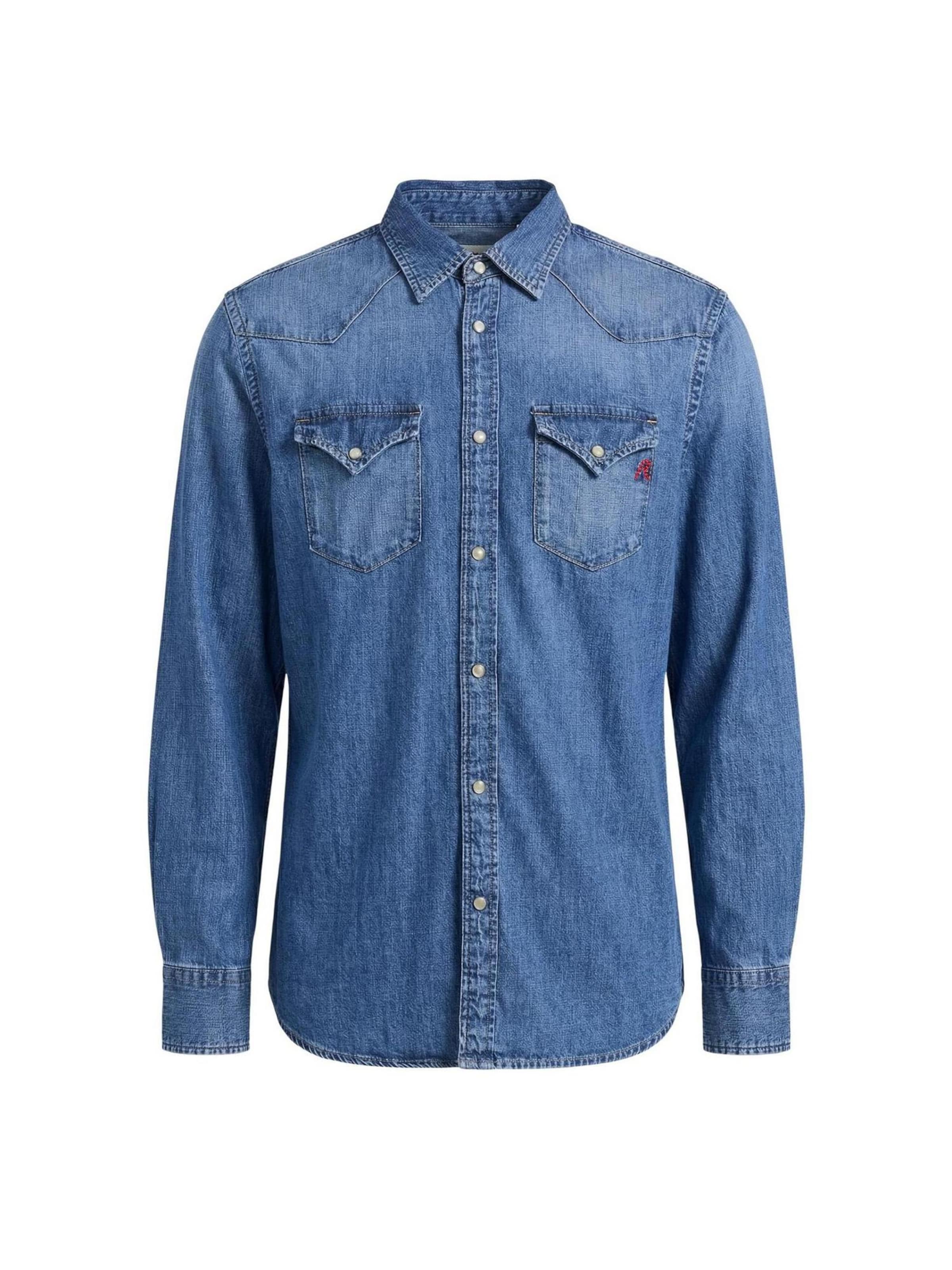 REPLAY - Ajuste confortable Camisa en azul: frente