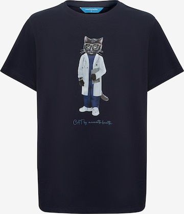 Cat e Lolette - Camiseta 'Doctor Cat' en azul: frente