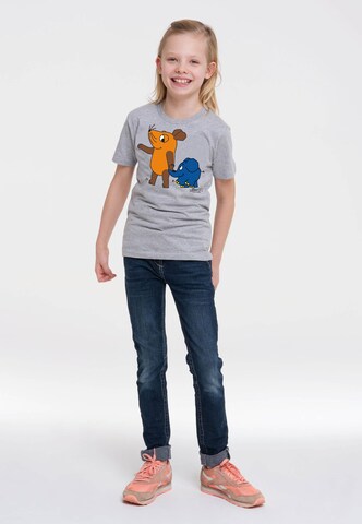 LOGOSHIRT Shirt 'Die Sendung mit der Maus - Maus & Elefant' in Grey