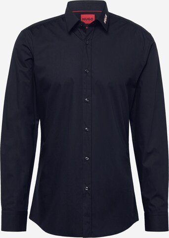 HUGO Slim fit Skjorta 'Elisha 02' i svart: framsida