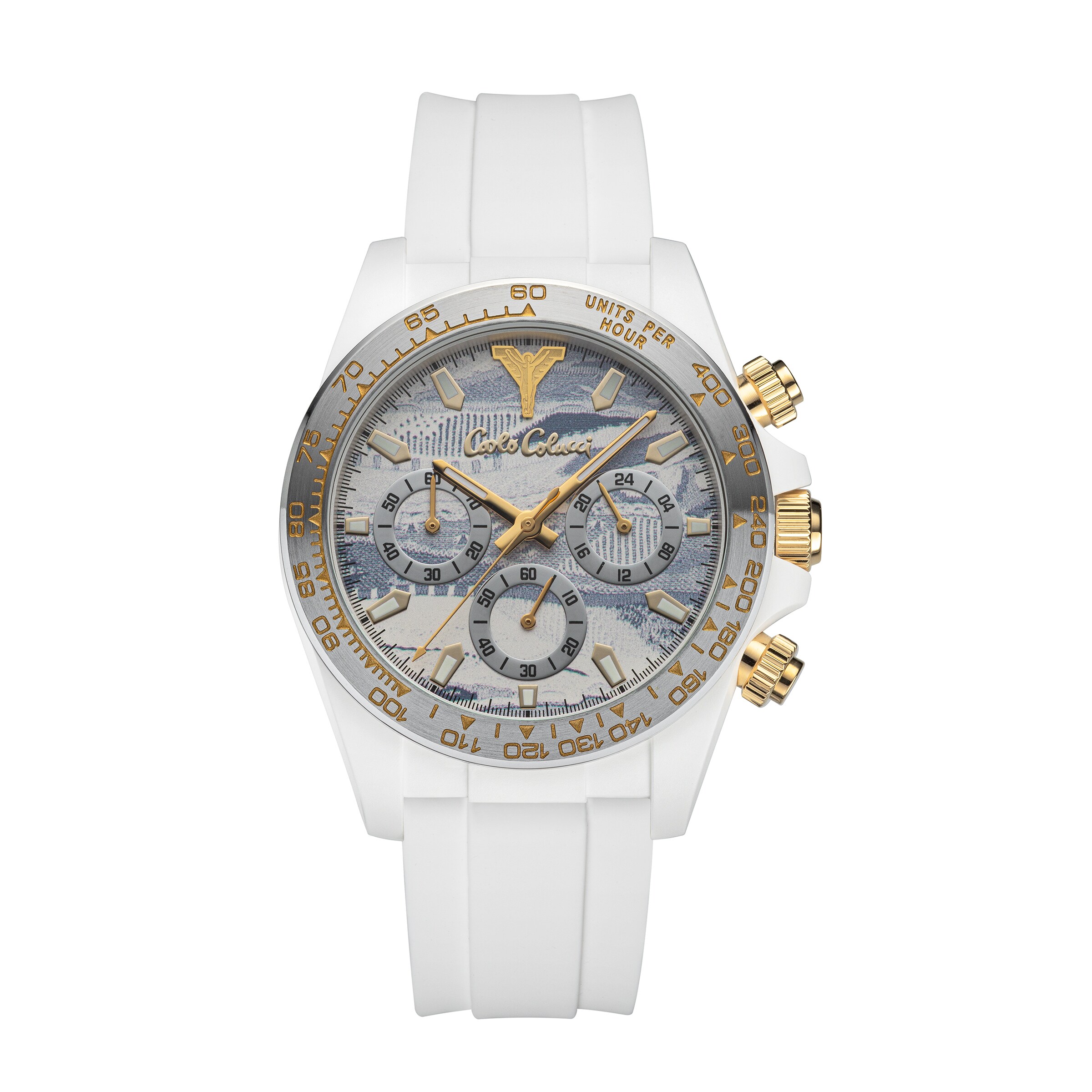 Carlo Colucci Analoog horloge ' CC700 ' in Wit: voorkant