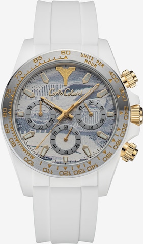 Carlo Colucci Analoog horloge ' CC700 ' in Wit: voorkant