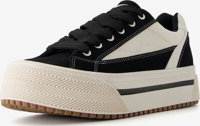 Bershka Baskets basses en noir / blanc, Vue avec produit