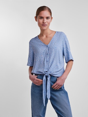 PIECES Blouse 'Nya' in Blauw: voorkant