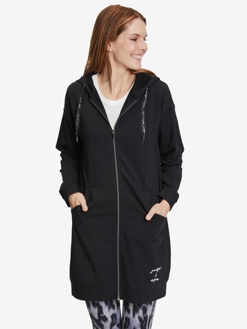 Betty Barclay Zip-Up Hoodie in Black: front