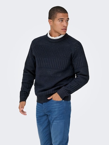 Only & Sons Trui 'alkan' in Blauw
