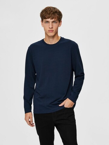 T-Shirt SELECTED HOMME en bleu : devant