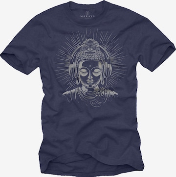 MAKAYA Shirt 'Buddha' in Blue: front
