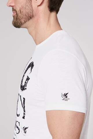 CAMP DAVID T-Shirt mit Label Print in Weiß