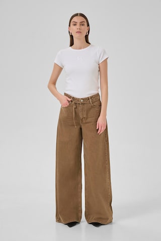 My Essential Wardrobe Wide Leg Jeans 'Karo' i brun