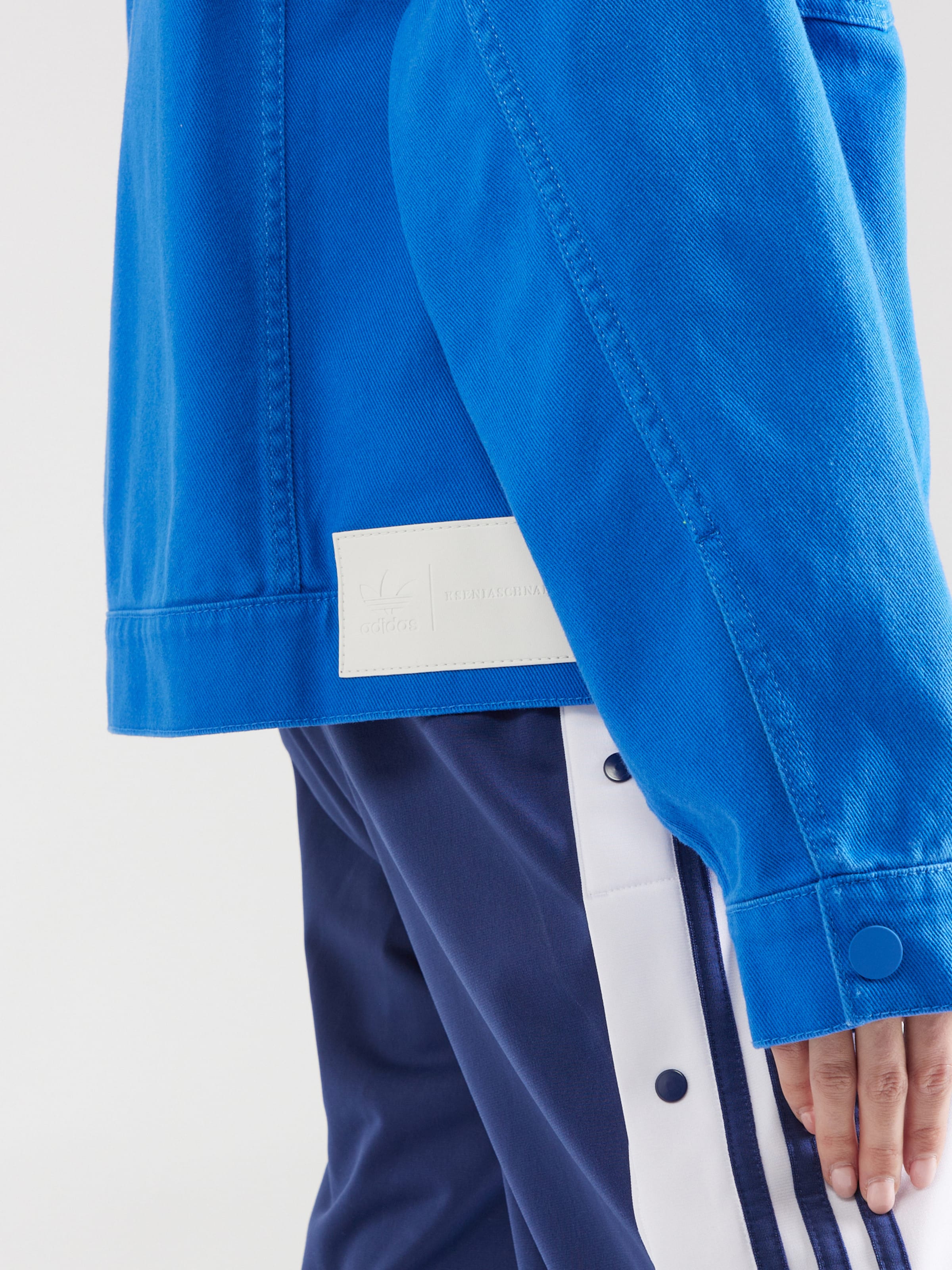 Adidas originals three stripe track jacket in blue discount