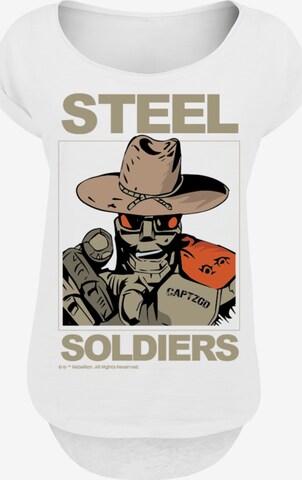 F4NT4STIC Shirt 'Retro Gaming STEEL SOLDIERS' in Wit: voorkant