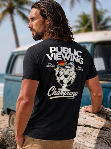Neverless Shirt 'Public Viewing Champion' in Black