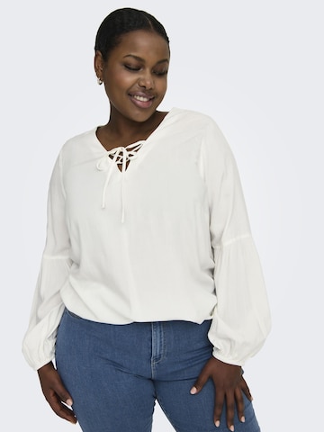 ONLY Carmakoma Blouse in Wit: voorkant