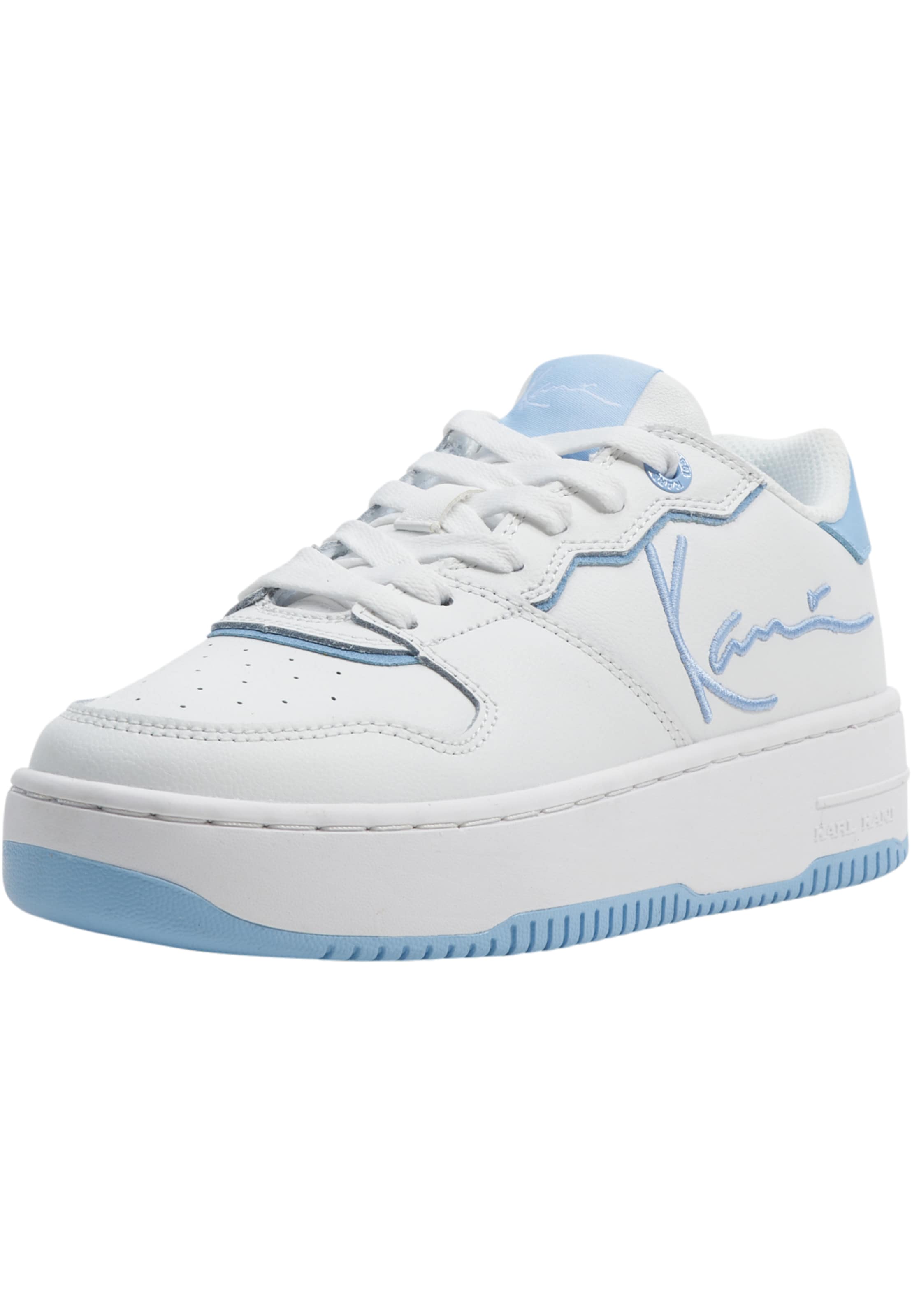 Karl Kani Platform trainers in White: front