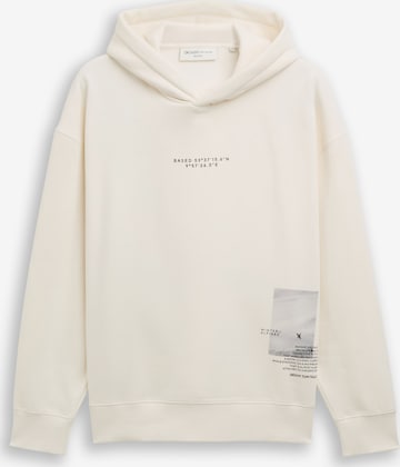 Sweat-shirt TOM TAILOR DENIM en blanc : devant