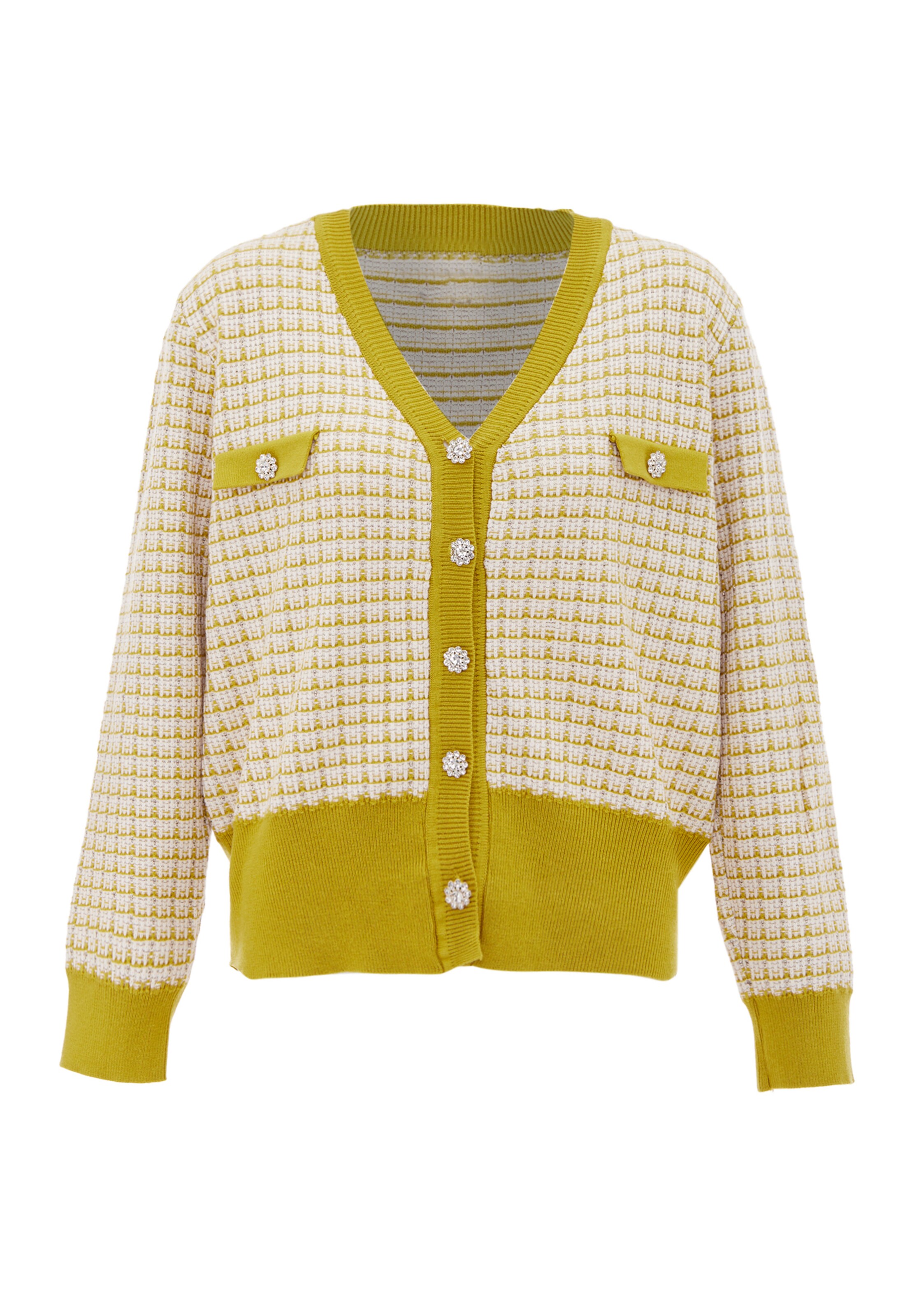 NAEMI Knit cardigan in Yellow: front
