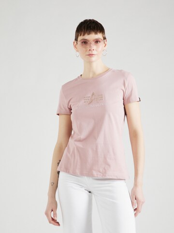 T-shirt ALPHA INDUSTRIES en rose : devant