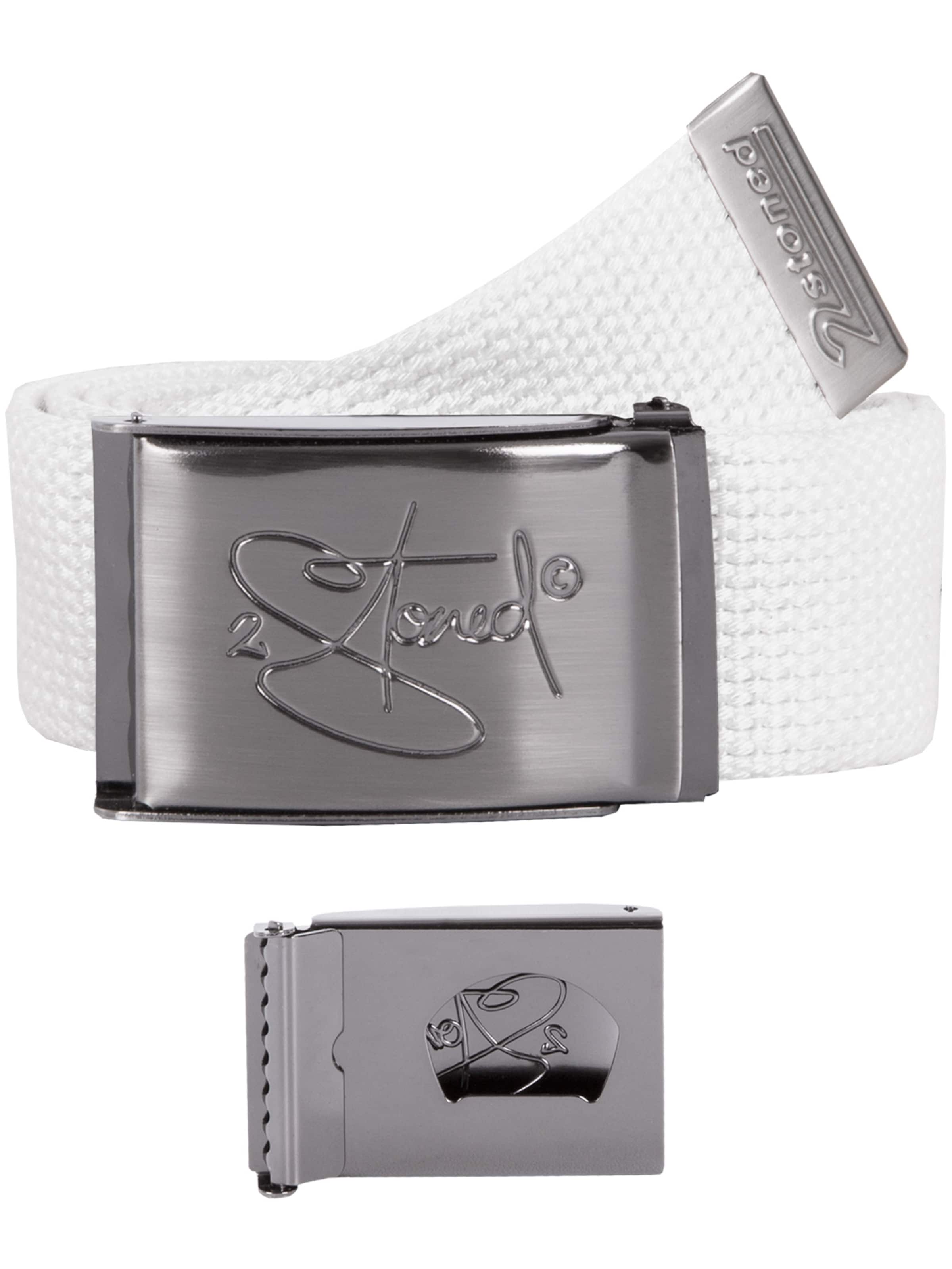 2Stoned Belt 'Classic Matt Bottle-Opener' in White: front