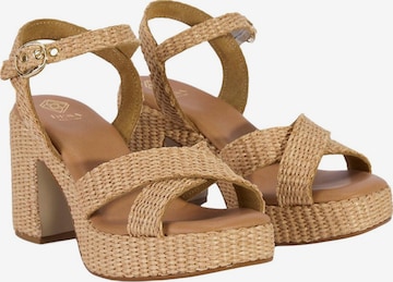 Desa Sandaal 'Plateau-Sandalen' in Beige: voorkant
