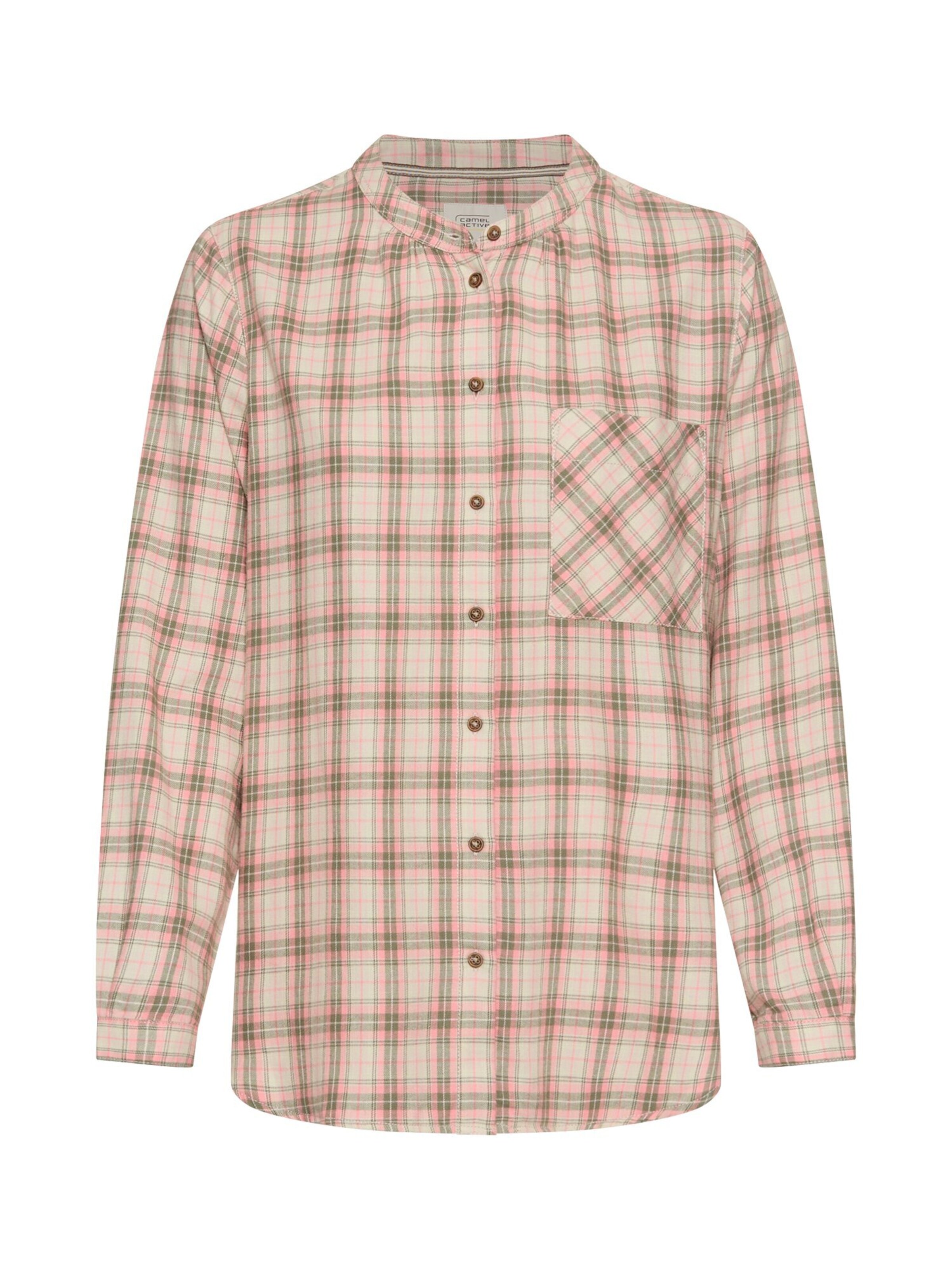 CAMEL ACTIVE Karobluse aus Baumwollmix in Pink: Vorderseite