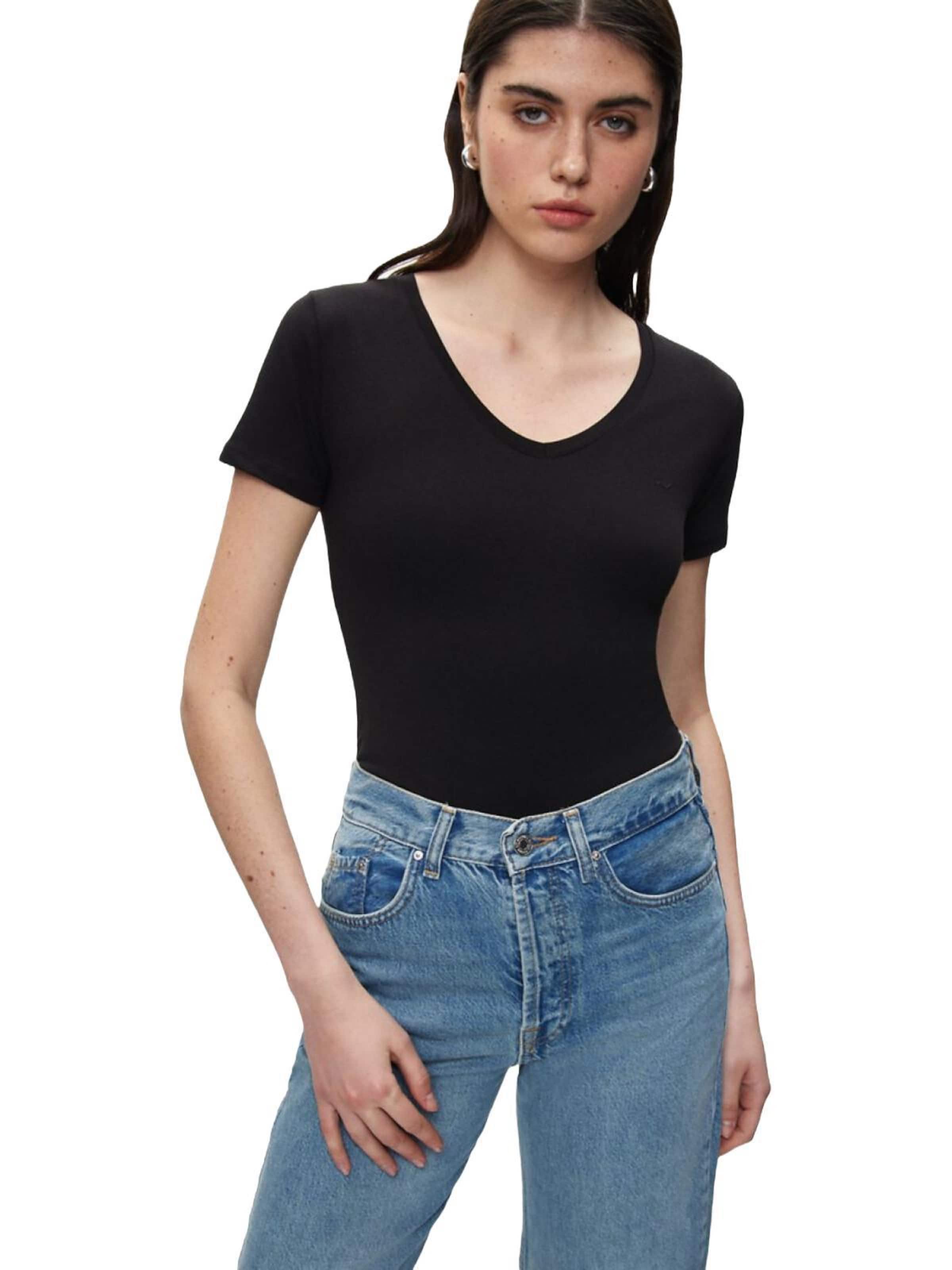 Maglietta 'LTB Jeans Damen-T-Shirt mit V-Ausschnitt' di LTB Jeans in nero