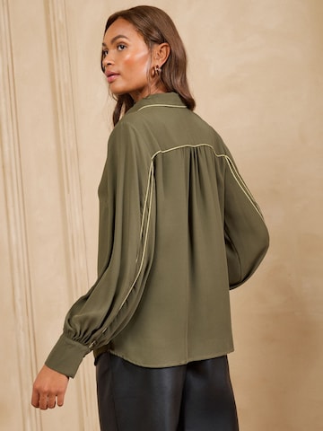 Chemisier love & roses en vert