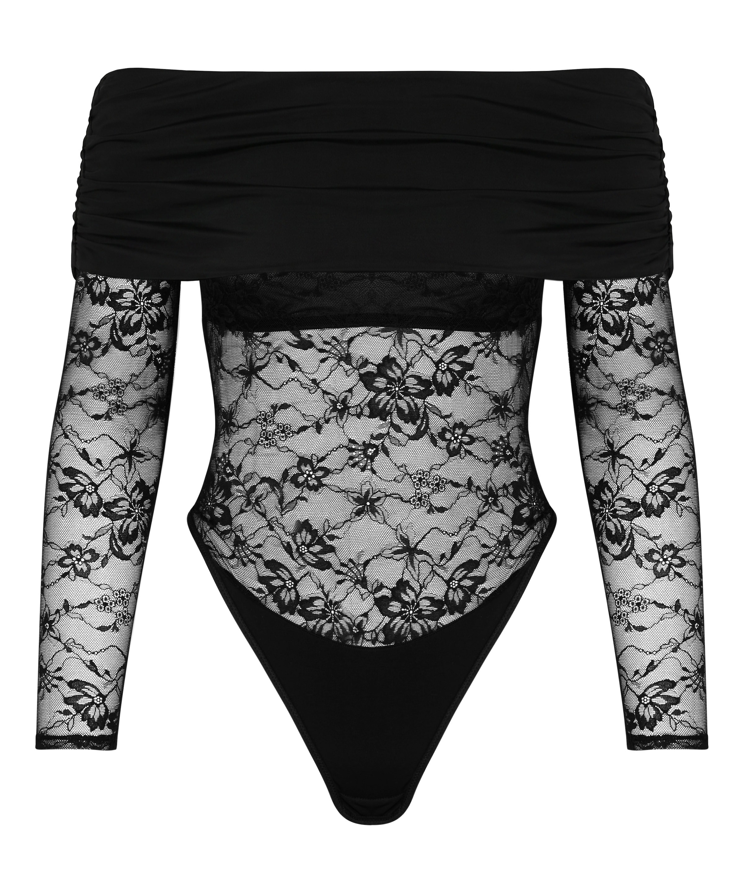 Hunkemöller Shirt bodysuit in Black: front