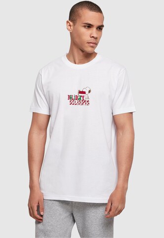 T-Shirt 'Peanuts Holiday Delight' Merchcode en blanc : devant
