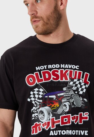 Oldskull Shirt 'Rtrip Moto Skull' in Zwart