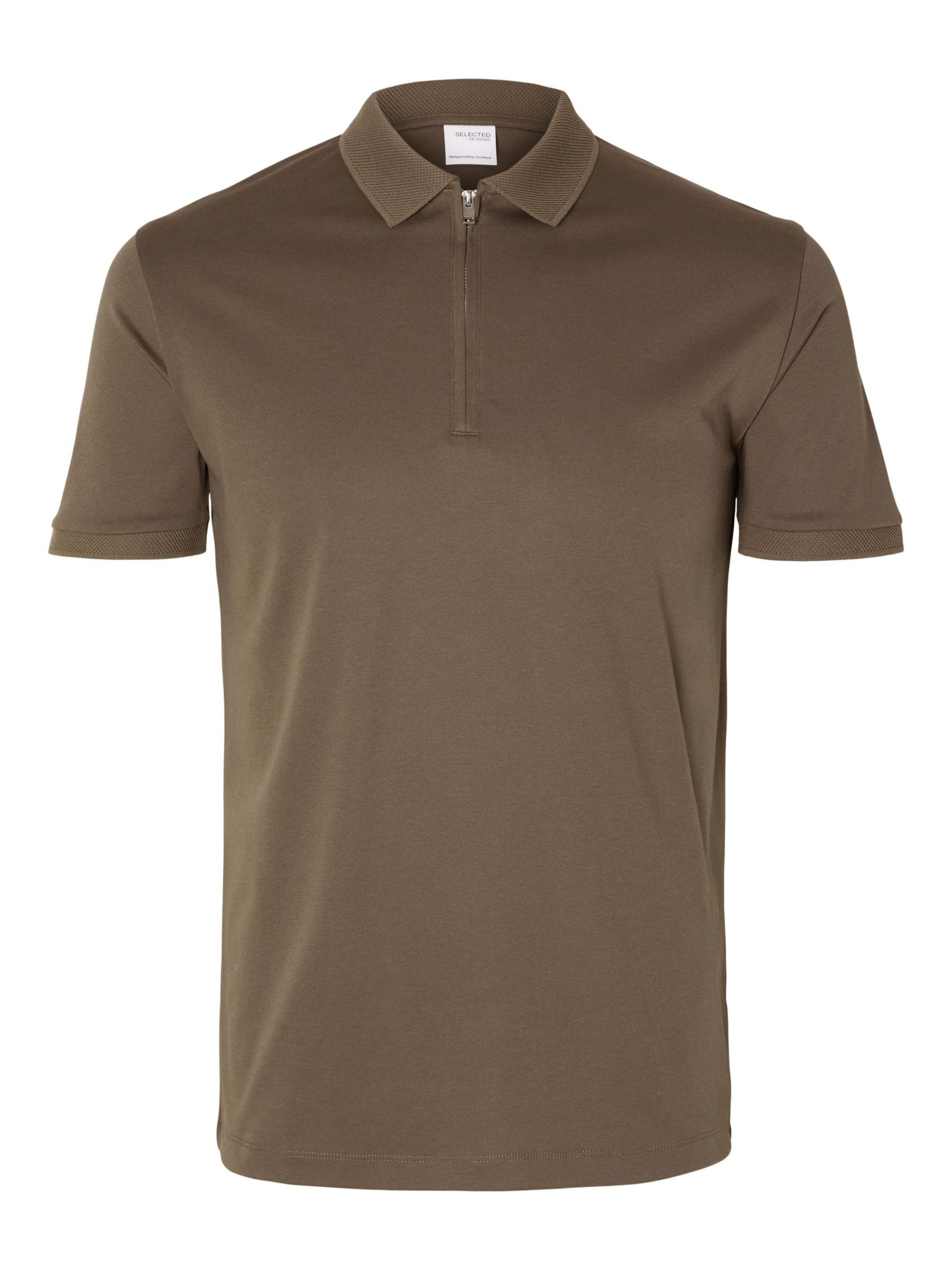 SELECTED Shirt 'FAVE' in Brown: front