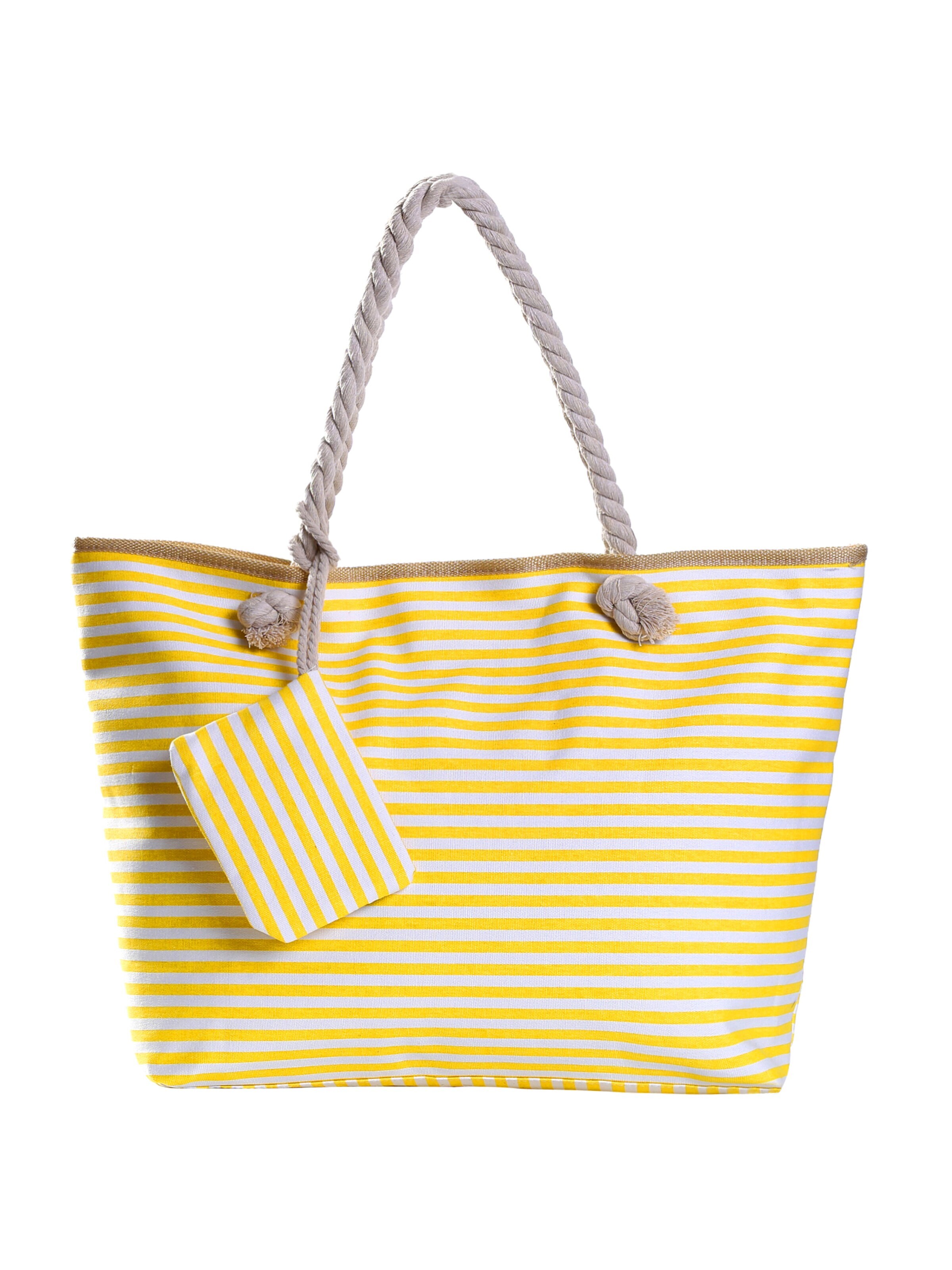 DonDon Beach Bag 'DonDon Strandtasche mit Reißverschluss Shopper Beach bag Badetasche Bunte Welt' in Yellow: front
